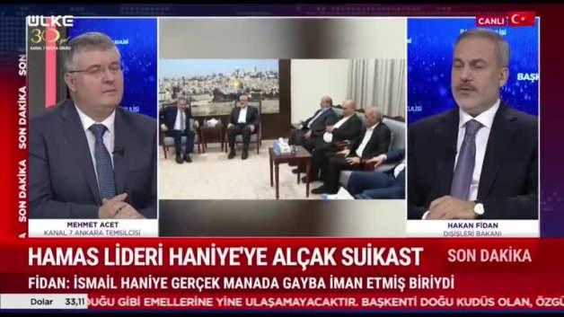 Dışişleri Bakanı Hakan Fidan İsmail Haniye için: “Ender rastladığım insanlardan biriydi” dedi Dışişleri Bakanı Hakan Fidan İsmail Haniye için: “Ender rastladığım insanlardan biriydi” dedi