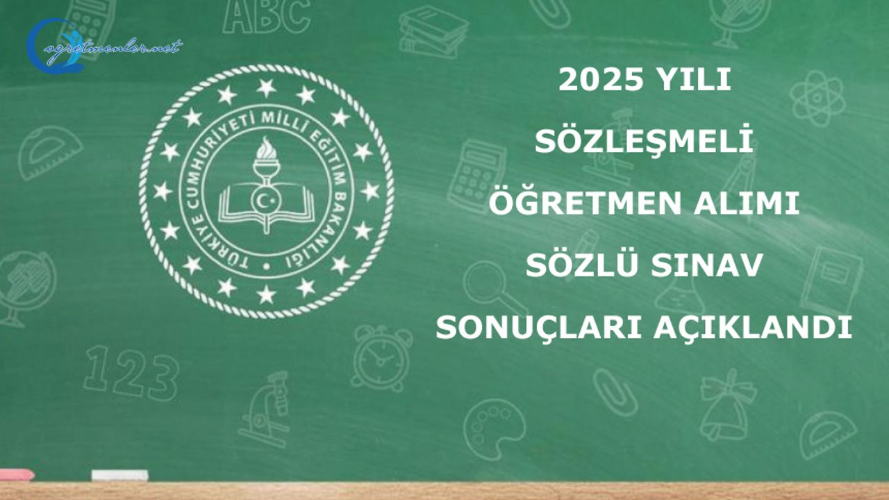 2025 Yılı Sözleşmeli Öğretmen Alımı Sözlü Sınav Sonuçları açıklandı