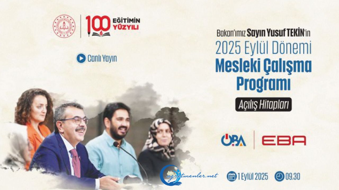 Öğretmenlerin Mesleki Çalışma Programı Yusuf Tekin’in konuşmasıyla başlayacak